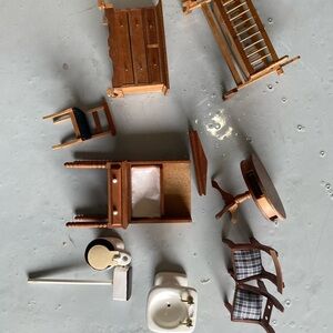 Vintage doll house Wooden Furniture Set